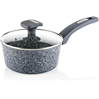 Westinghouse Cazo Cocina - 18 cm Cacerola para Inducción con Tapa de Cristal - Granito Gris